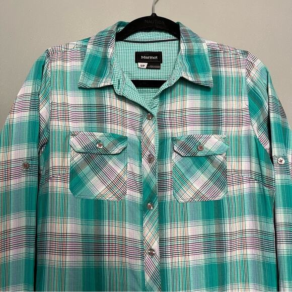 Marmot Marissa Long Sleeve Packable Plaid Button Down Lightweight Shirt Women S - Picture 3 of 11